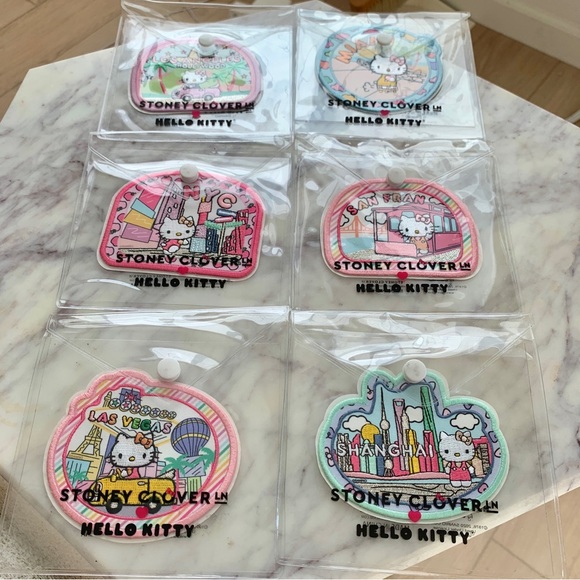 Set of 6 Hello Kitty x Stoney Clover Lane Travel Destinations Cities Patches - Picture 1 of 14